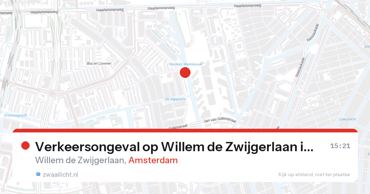 Verkeersongeval op Willem de Zwijgerlaan in Amsterdam — 28 aug 2026