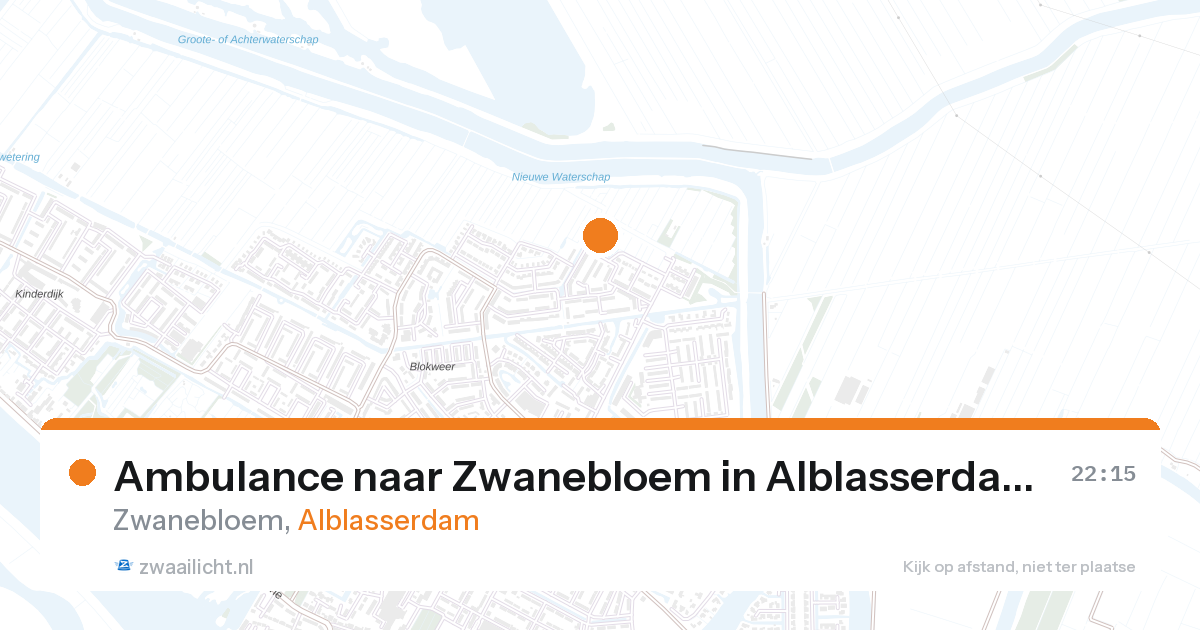 Ambulance naar Zwanebloem in Alblasserdam — 27 aug 2026