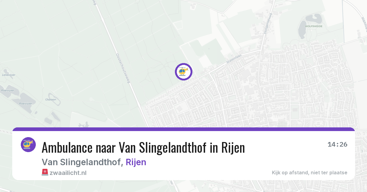 Ambulance naar Van Slingelandthof in Rijen — 14 aug 2026