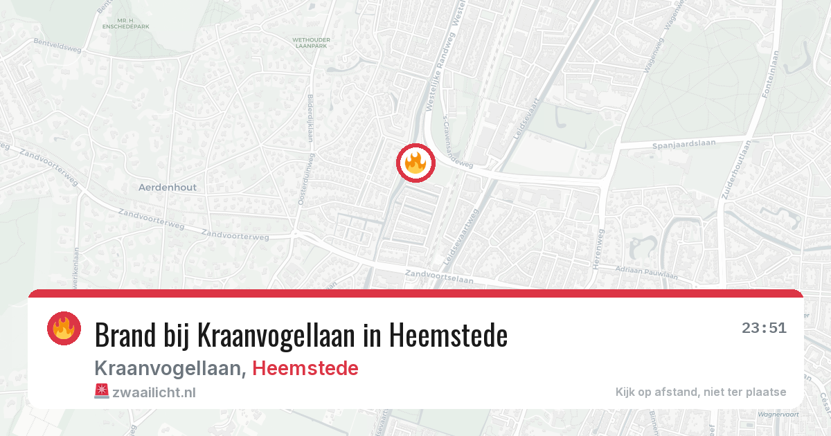 Brand bij Kraanvogellaan in Heemstede — 16 mei 2026