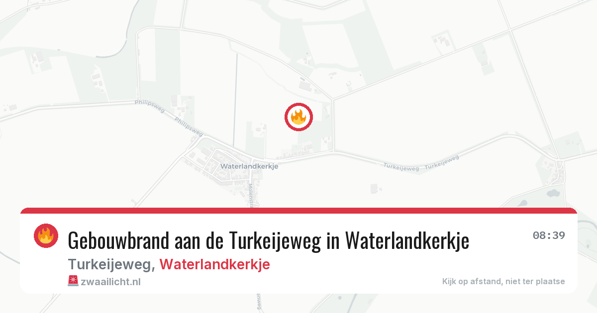 Gebouwbrand aan de Turkeijeweg in Waterlandkerkje — 17 jan 2026