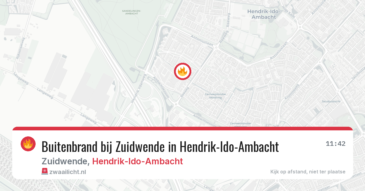 Buitenbrand bij Zuidwende in Hendrik-Ido-Ambacht — 21 jul 2026