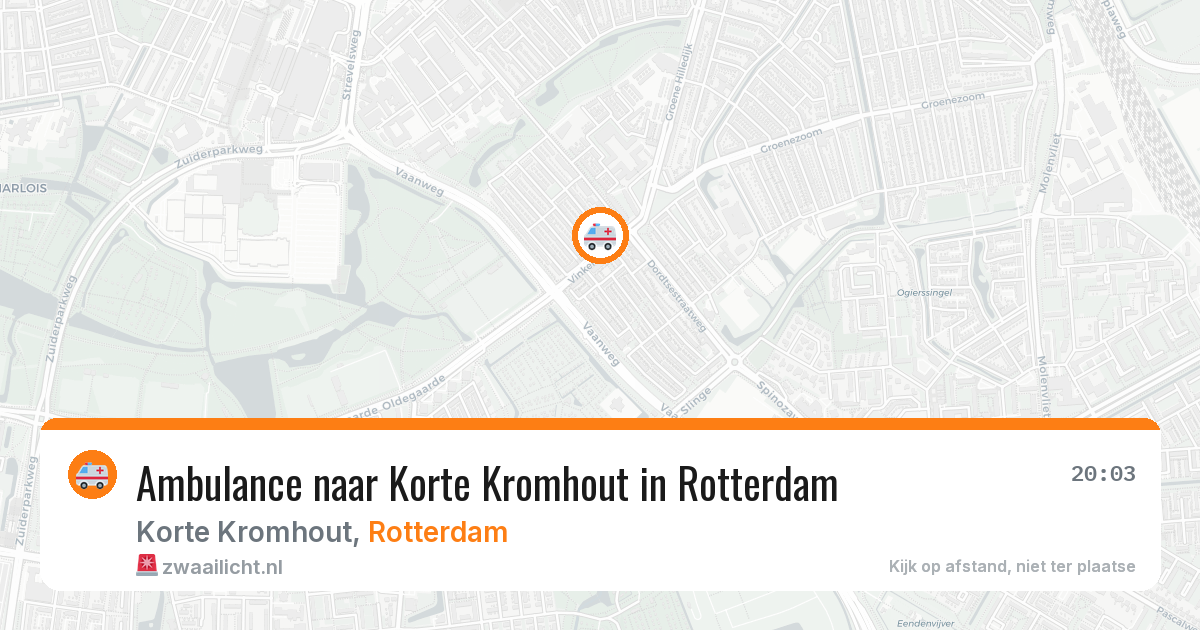 Ambulance naar Korte Kromhout in Rotterdam — 23 mei 2026
