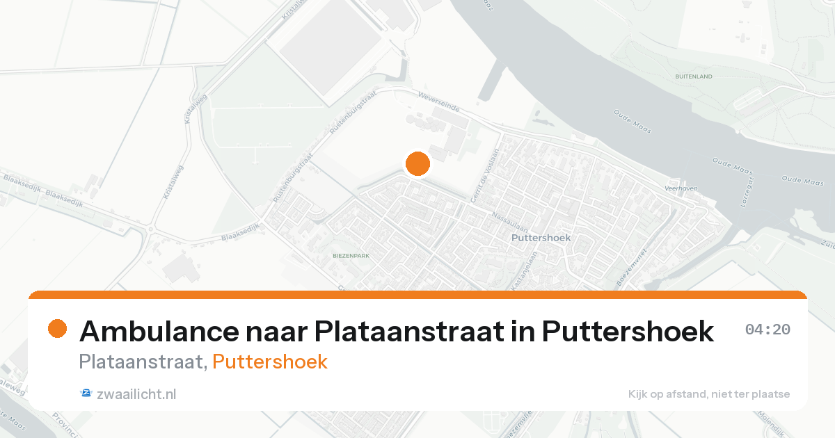 Ambulance naar Plataanstraat in Puttershoek — 24 aug 2026
