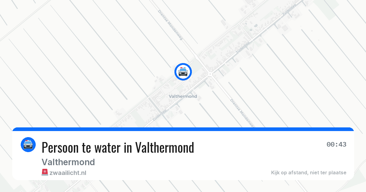 Persoon te water in Valthermond — 19 jun 2026