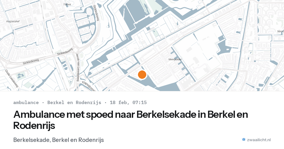Ambulance met spoed naar Berkelsekade in Berkel en Rodenrijs — 18 feb 2026