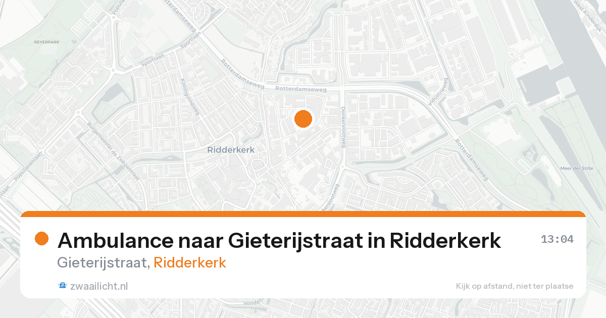 Ambulance naar Gieterijstraat in Ridderkerk — 16 aug 2026