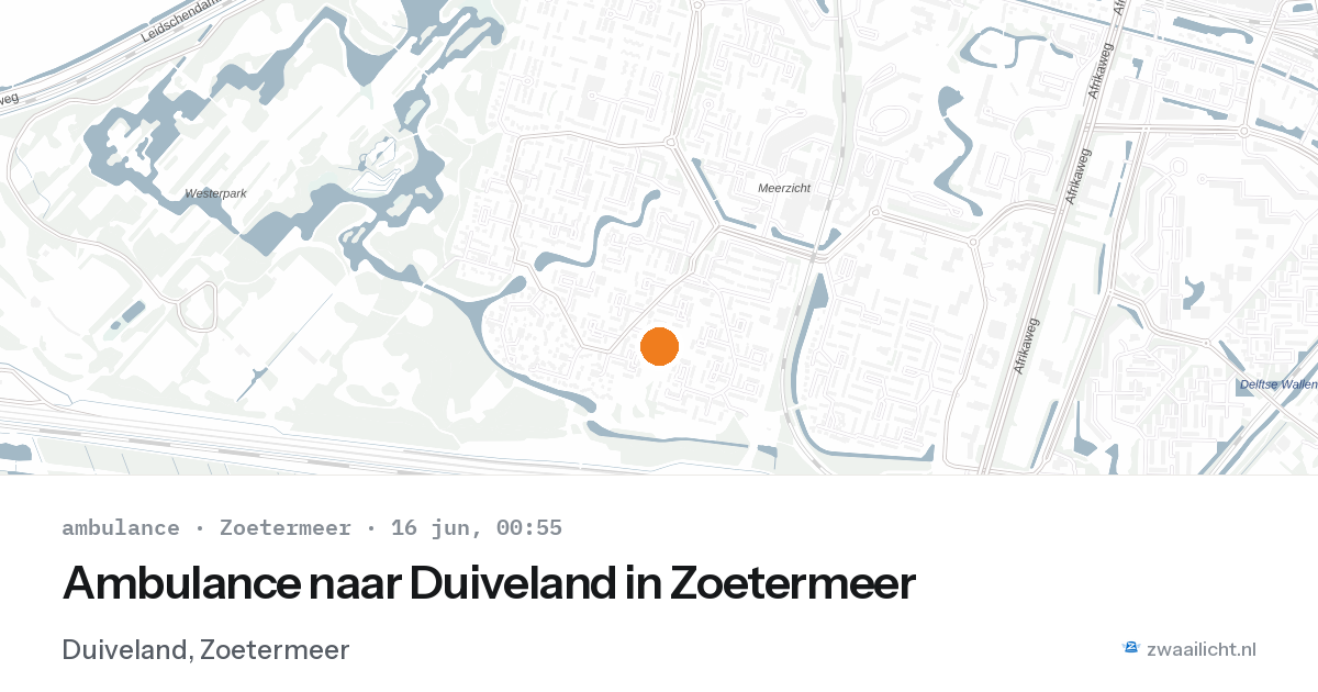 Ambulance naar Duiveland in Zoetermeer — 15 jun 2026