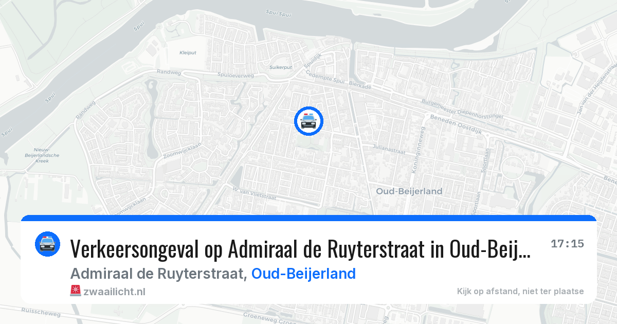 Verkeersongeval op Admiraal de Ruyterstraat in Oud-Beijerland — 24 jan 2026