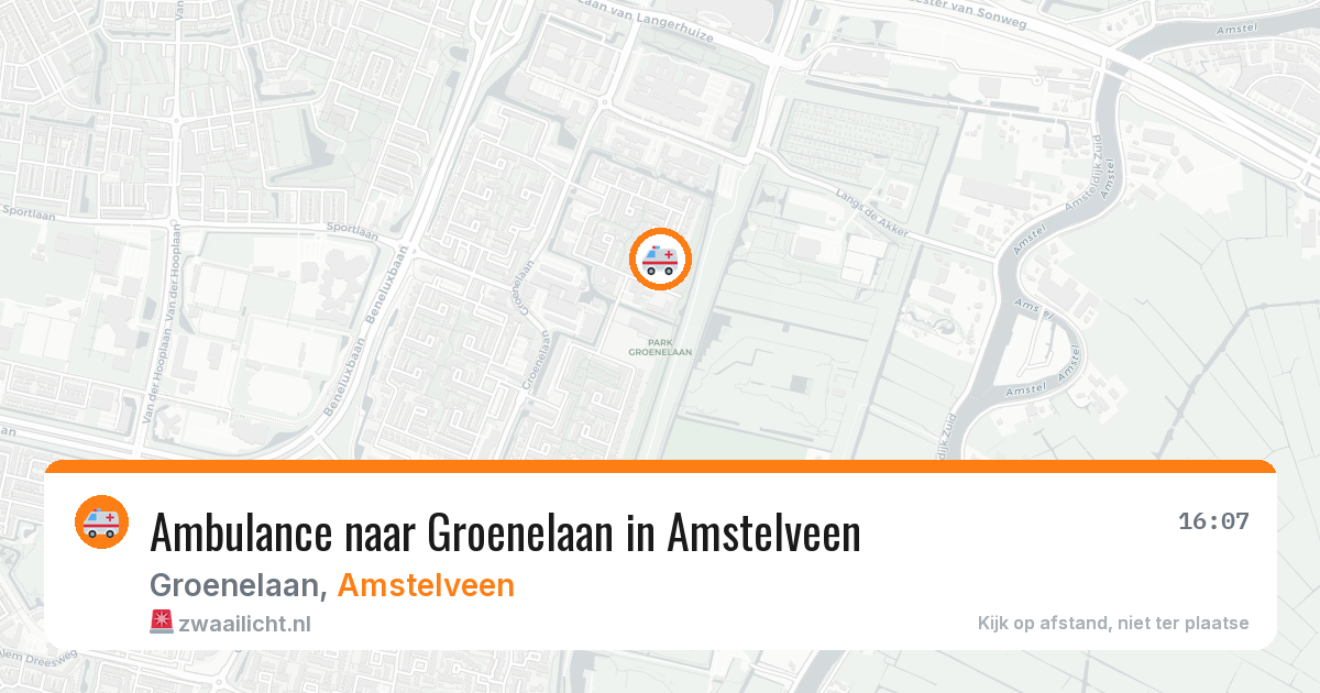 Ambulance naar Groenelaan in Amstelveen — 21 mrt 2026