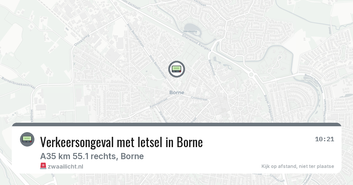 Verkeersongeval met letsel in Borne — 22 jul 2026