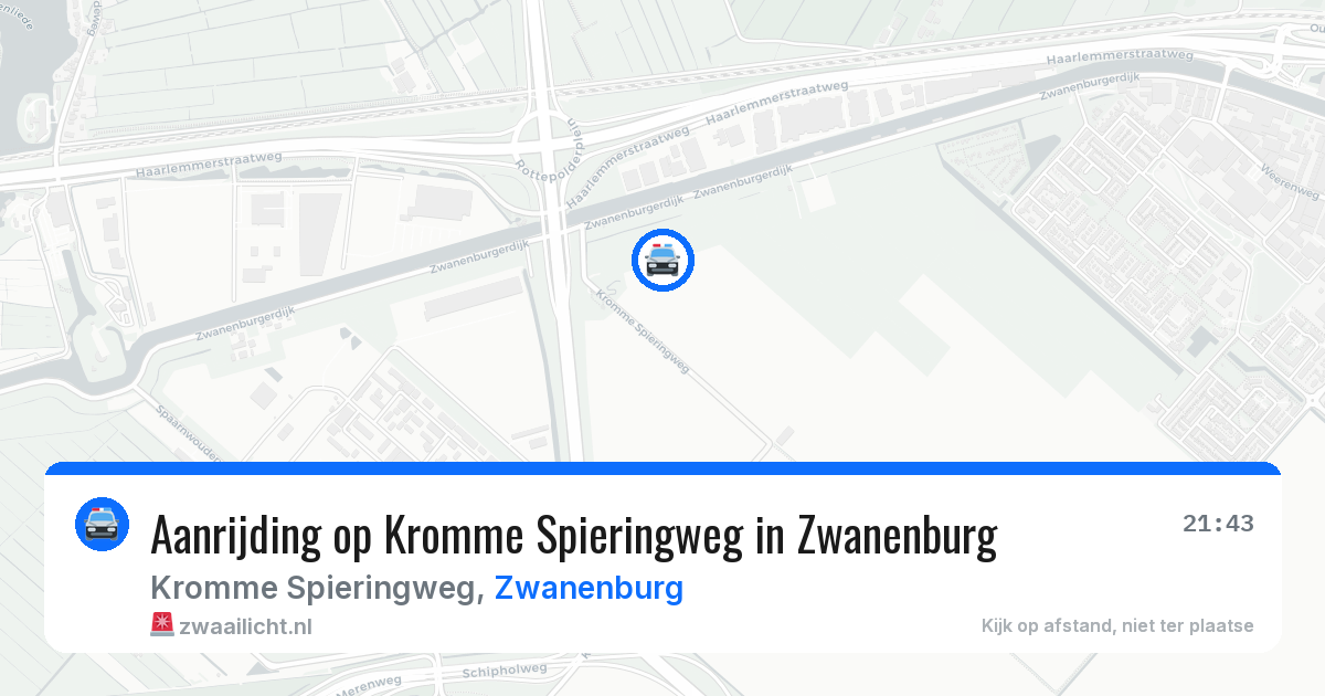Aanrijding op Kromme Spieringweg in Zwanenburg — 29 mrt 2026