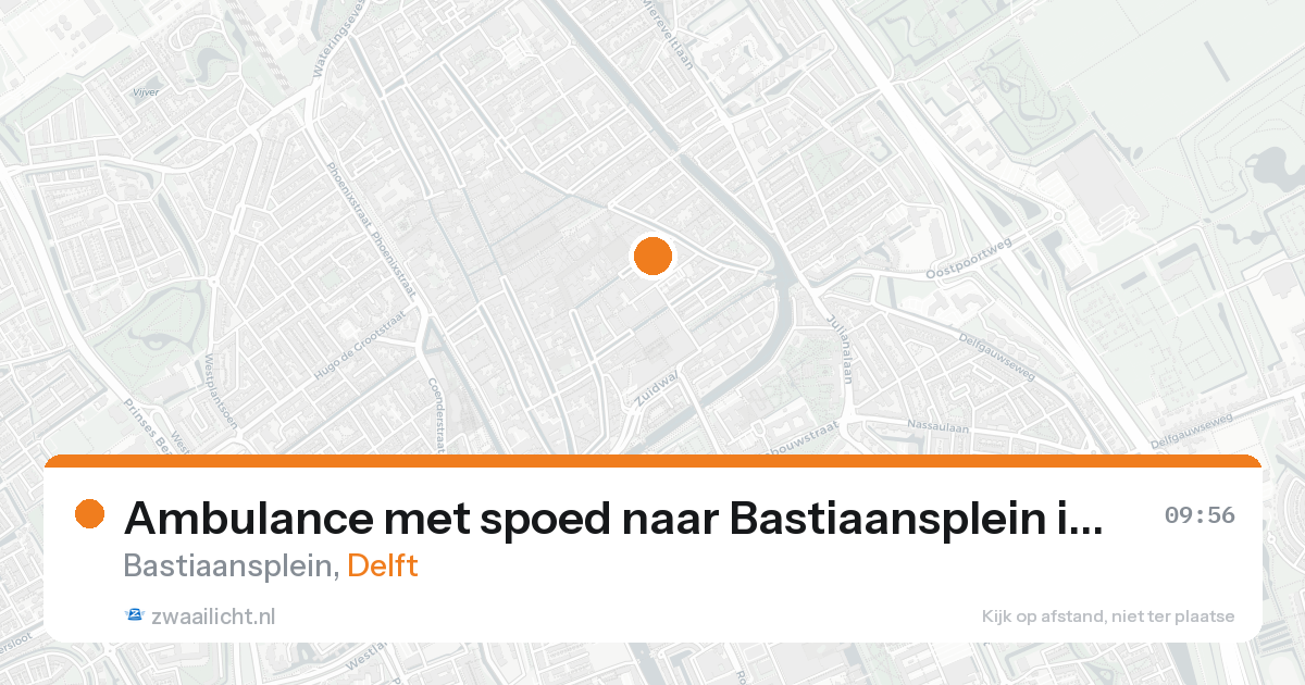 Ambulance met spoed naar Bastiaansplein in Delft — 24 aug 2026