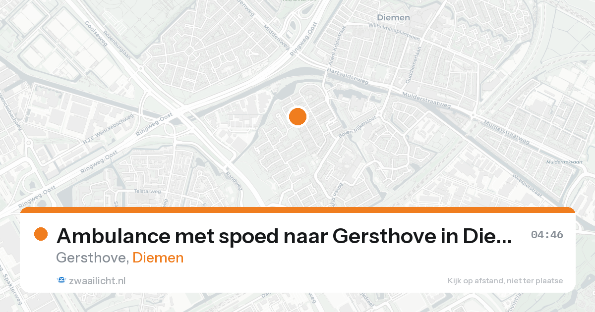 Ambulance met spoed naar Gersthove in Diemen — 25 aug 2026
