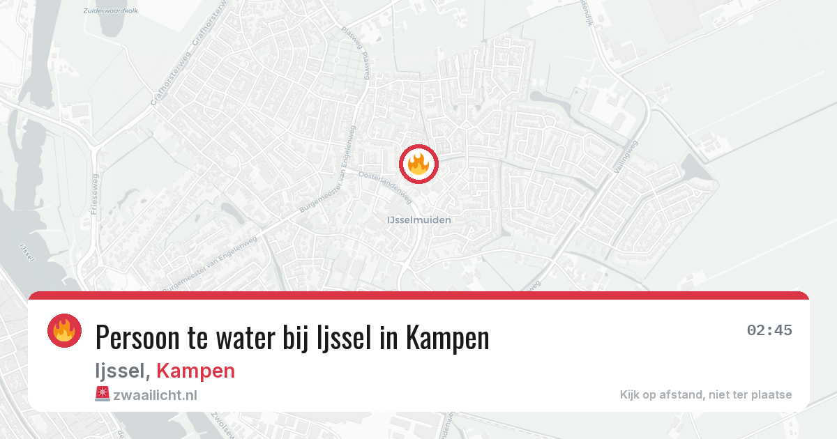 Persoon te water bij Ijssel in Kampen — 31 jul 2026