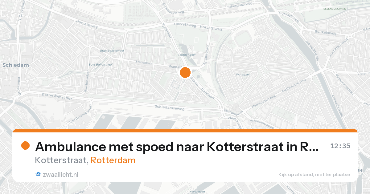 Ambulance met spoed naar Kotterstraat in Rotterdam — 16 aug 2026
