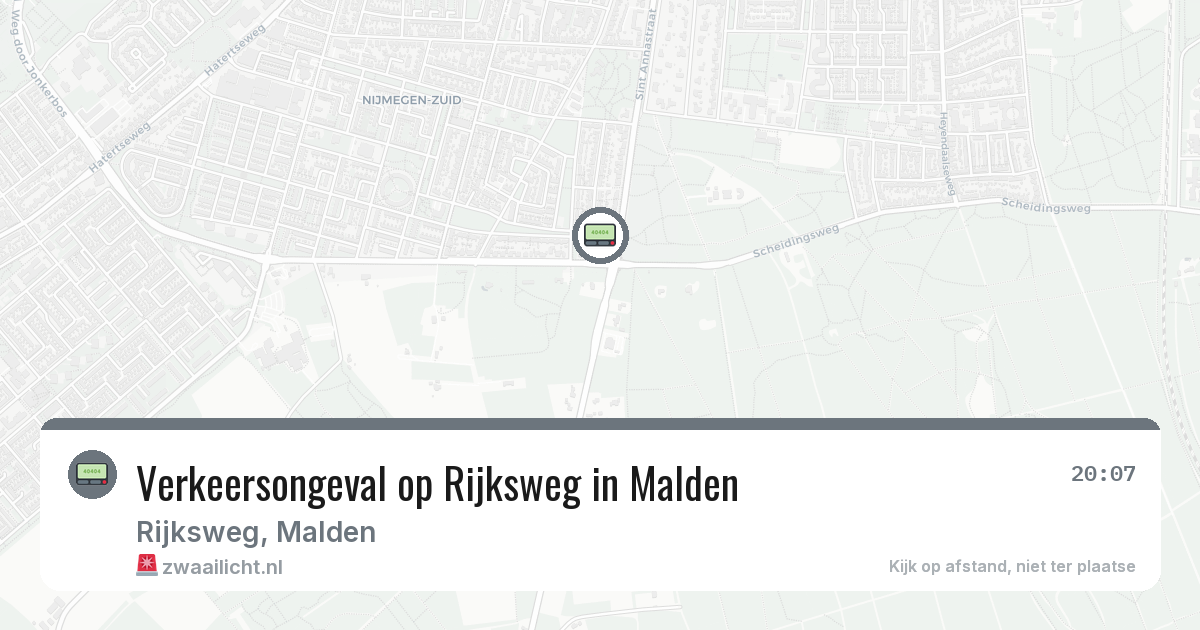 Verkeersongeval op Rijksweg in Malden — 16 jun 2026