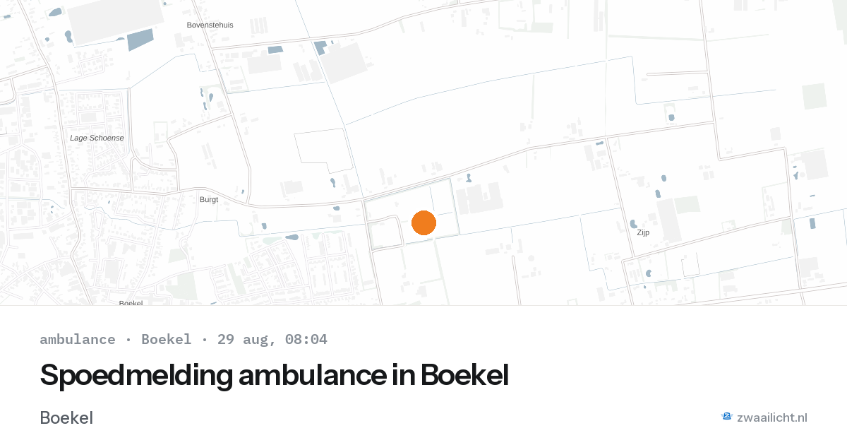 Spoedmelding ambulance in Boekel — 29 aug 2026