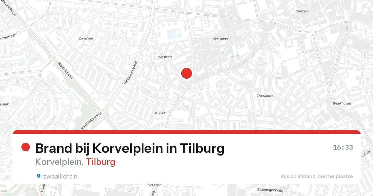 Brand bij Korvelplein in Tilburg — 27 aug 2026