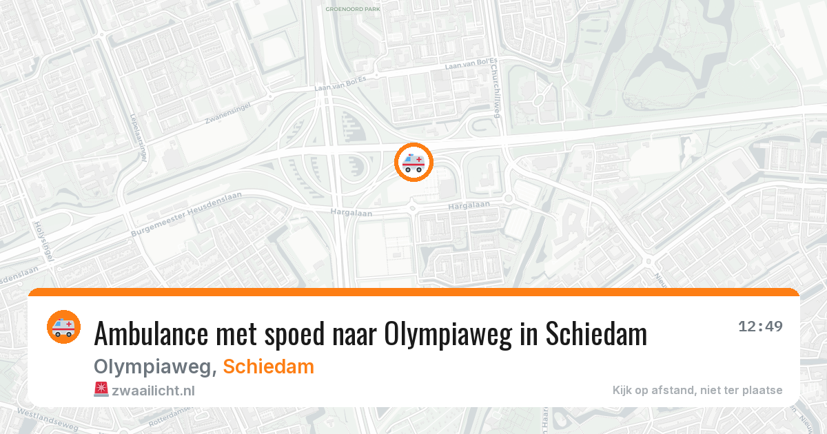 Ambulance met spoed naar Olympiaweg in Schiedam — 29 jul 2026