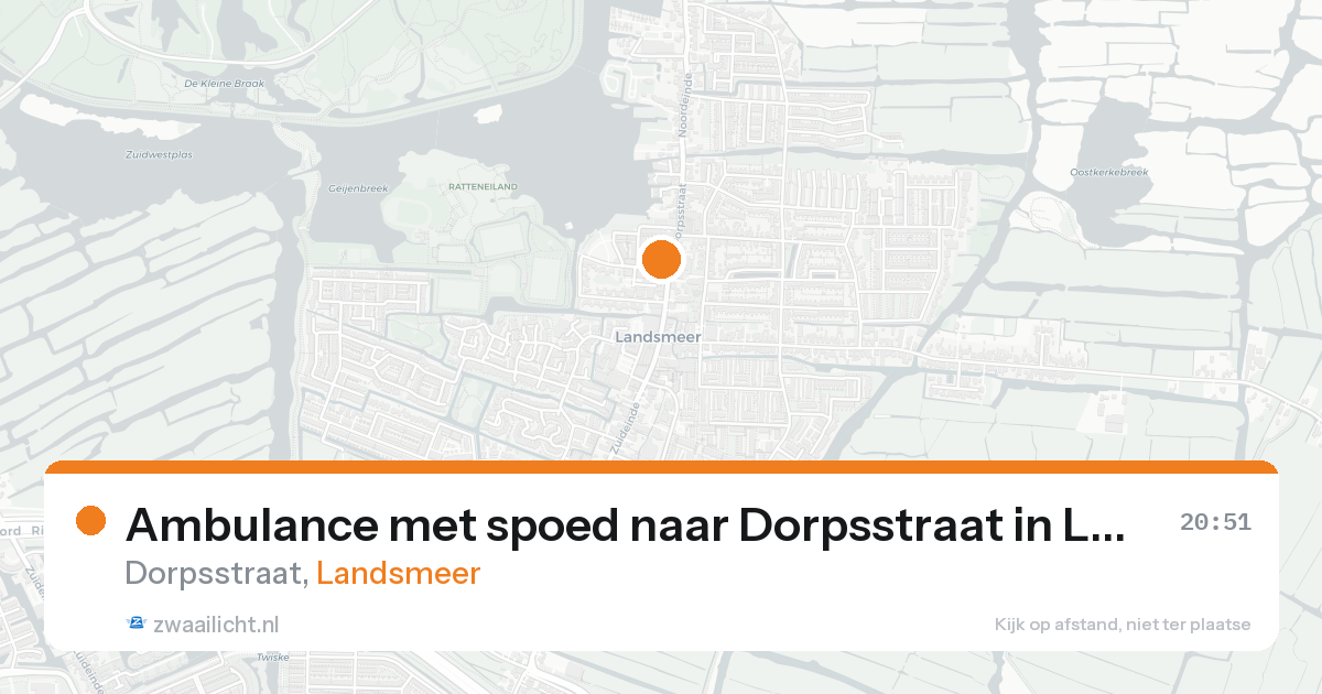 Ambulance met spoed naar Dorpsstraat in Landsmeer — 24 mei 2026