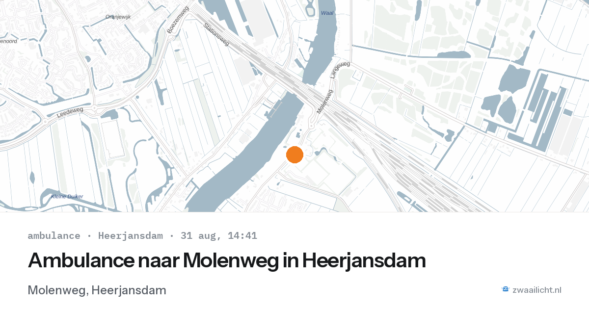 Ambulance naar Molenweg in Heerjansdam — 31 aug 2026