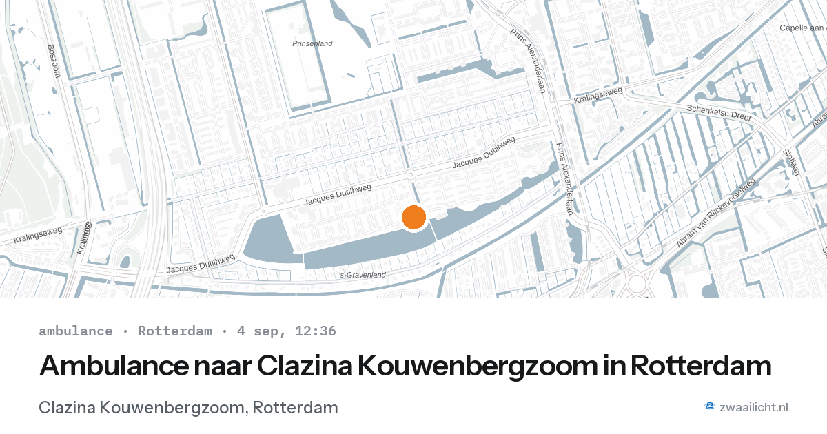 Ambulance naar Clazina Kouwenbergzoom in Rotterdam — 4 sep 2026