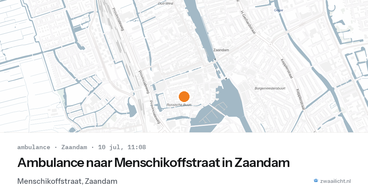 Ambulance naar Menschikoffstraat in Zaandam — 10 jul 2026