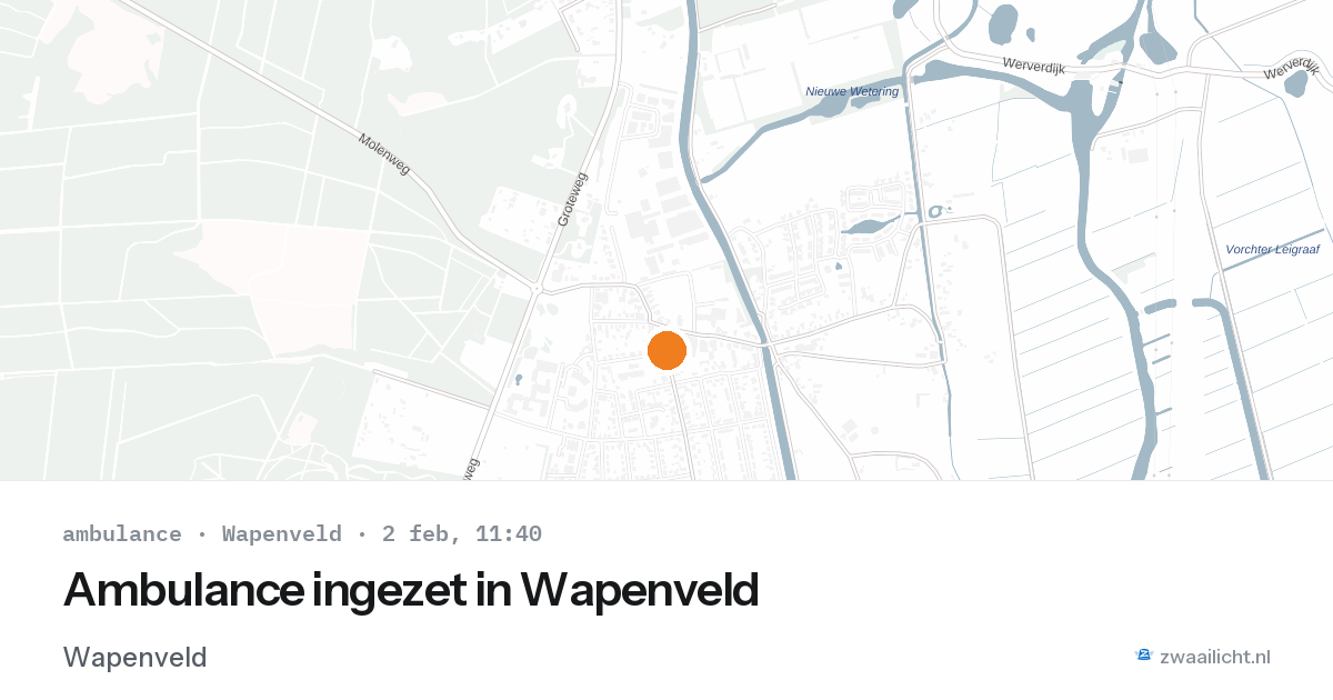 Ambulance ingezet in Wapenveld — 2 feb 2026