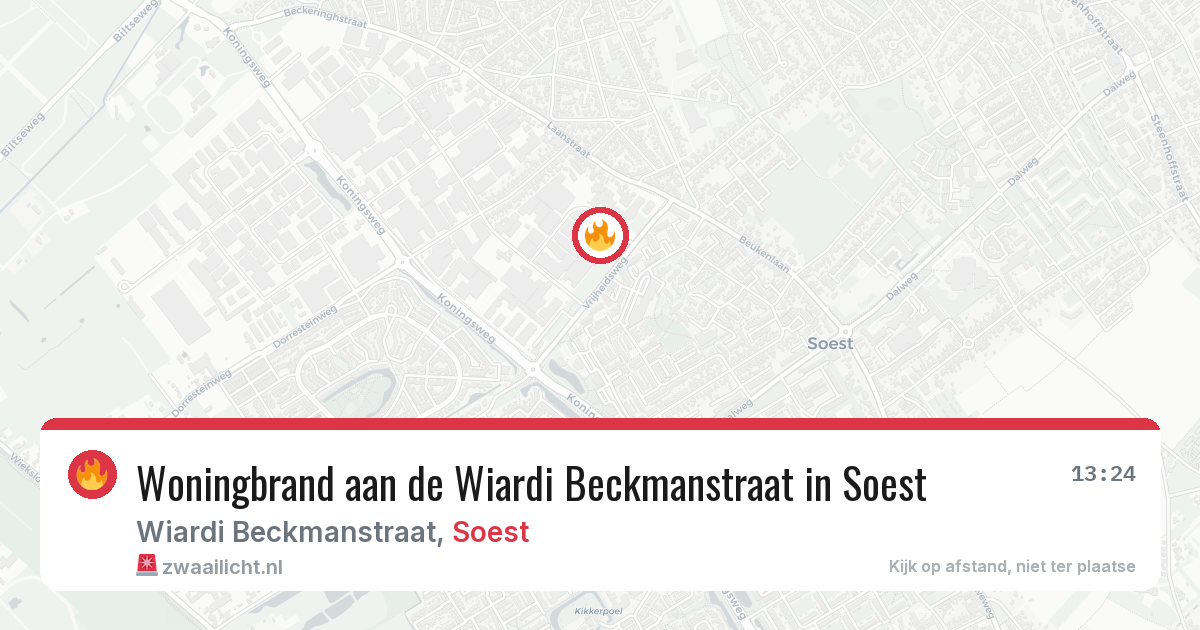 Woningbrand aan de Wiardi Beckmanstraat in Soest — 1 mei 2026