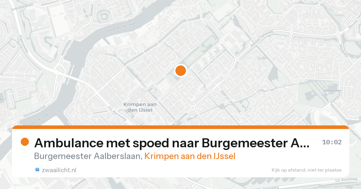 Ambulance met spoed naar Burgemeester Aalberslaan in Krimpen aan den IJssel — 21 aug 2026