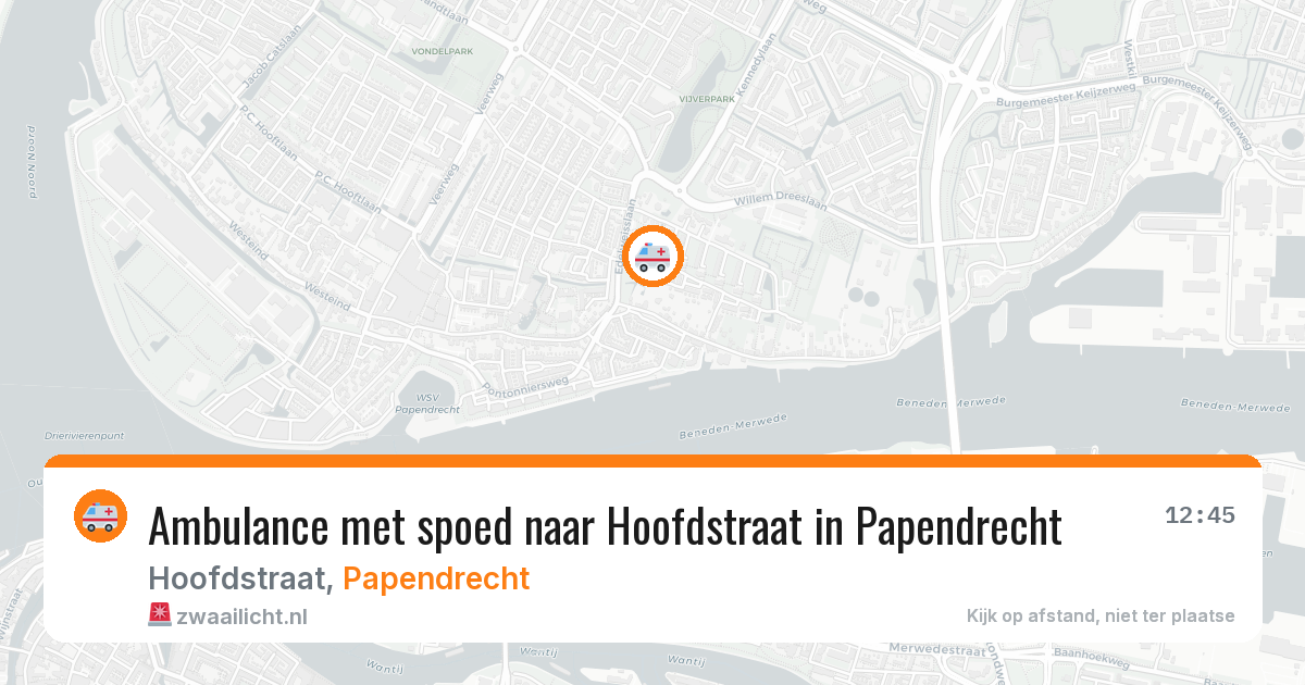 Ambulance met spoed naar Hoofdstraat in Papendrecht — 20 jul 2026