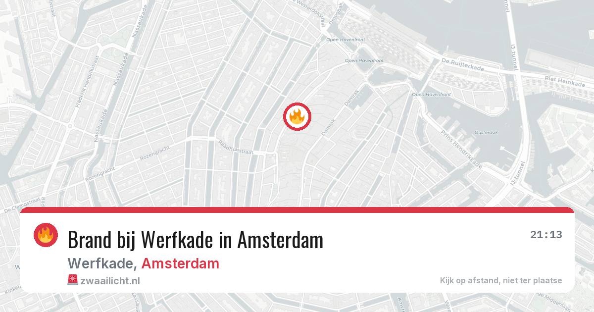 Brand bij Werfkade in Amsterdam — 16 mei 2026