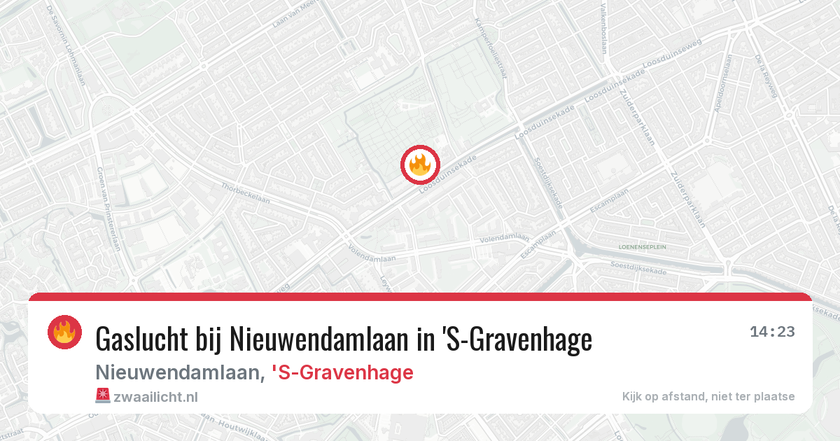 Gaslucht bij Nieuwendamlaan in 'S-Gravenhage — 5 apr 2026
