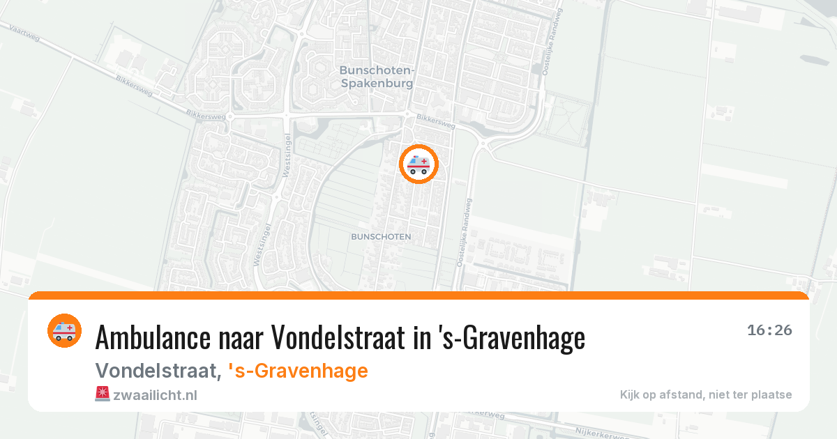Ambulance naar Vondelstraat in 's-Gravenhage — 31 mrt 2026