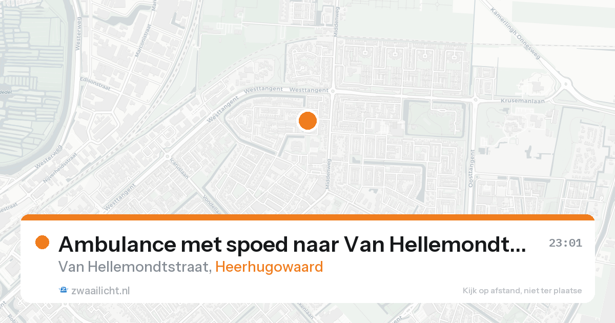 Ambulance met spoed naar Van Hellemondtstraat in Heerhugowaard — 16 aug 2026