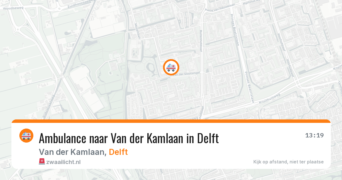 Ambulance naar Van der Kamlaan in Delft — 12 jun 2026