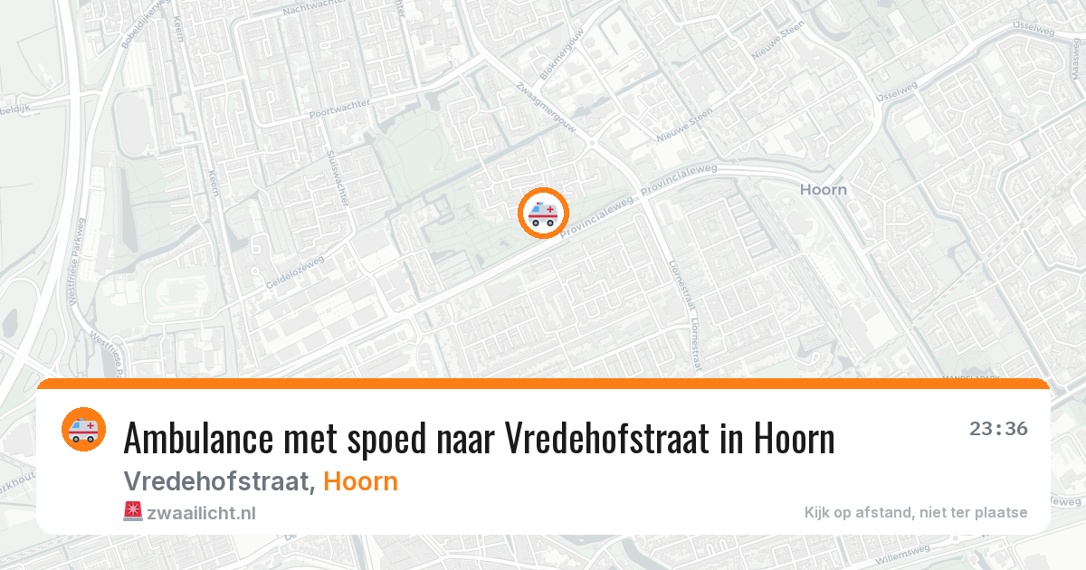 Ambulance met spoed naar Vredehofstraat in Hoorn — 7 aug 2026