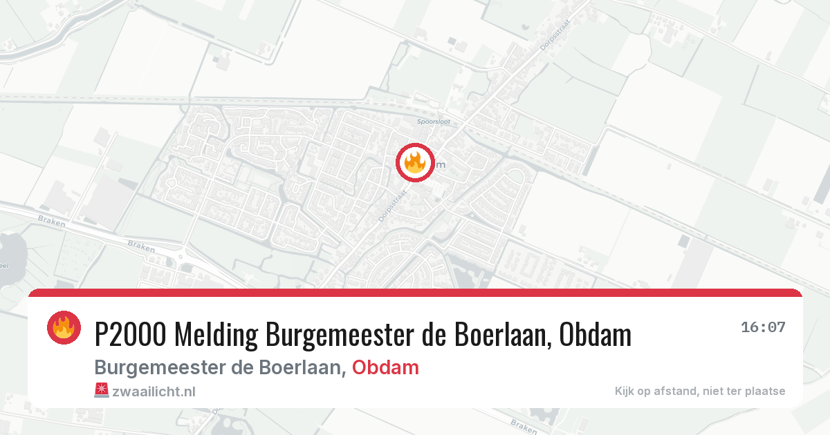 P2000 Melding Burgemeester de Boerlaan, Obdam — 27 jun 2026