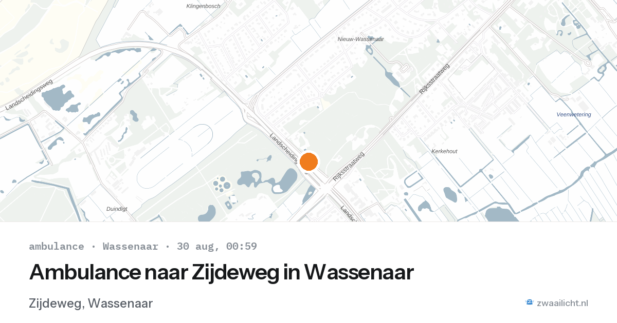 Ambulance naar Zijdeweg in Wassenaar — 29 aug 2026