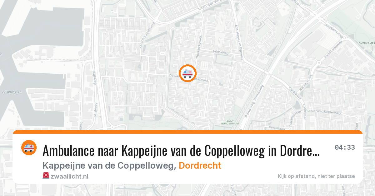 Ambulance naar Kappeijne van de Coppelloweg in Dordrecht — 29 apr 2026