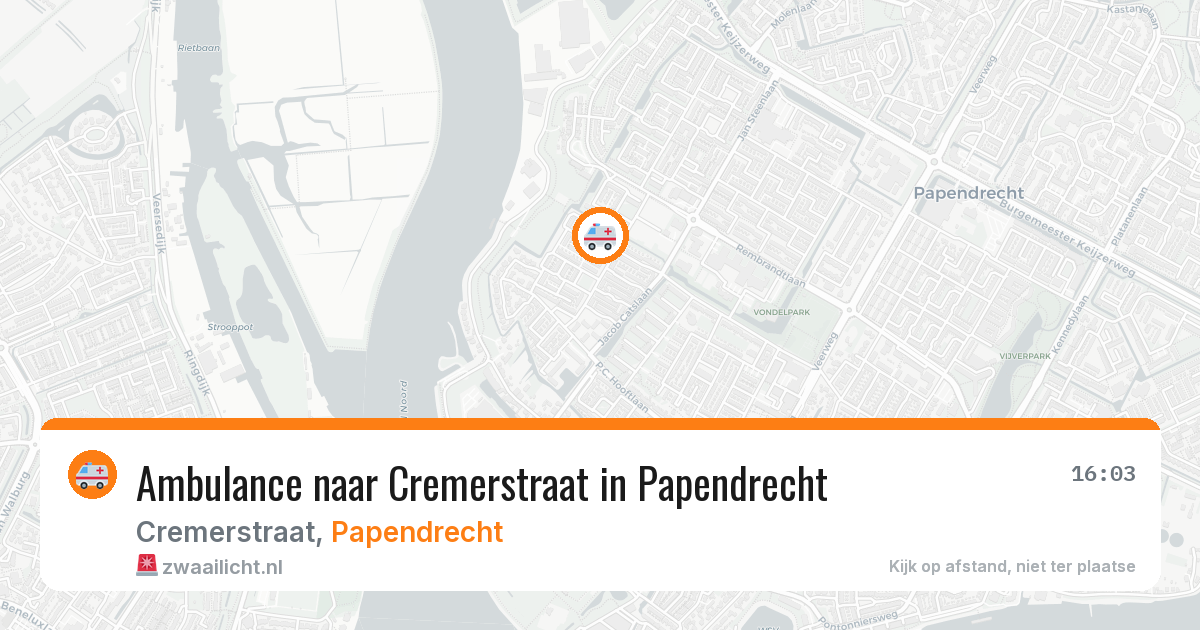 Ambulance naar Cremerstraat in Papendrecht — 4 aug 2026