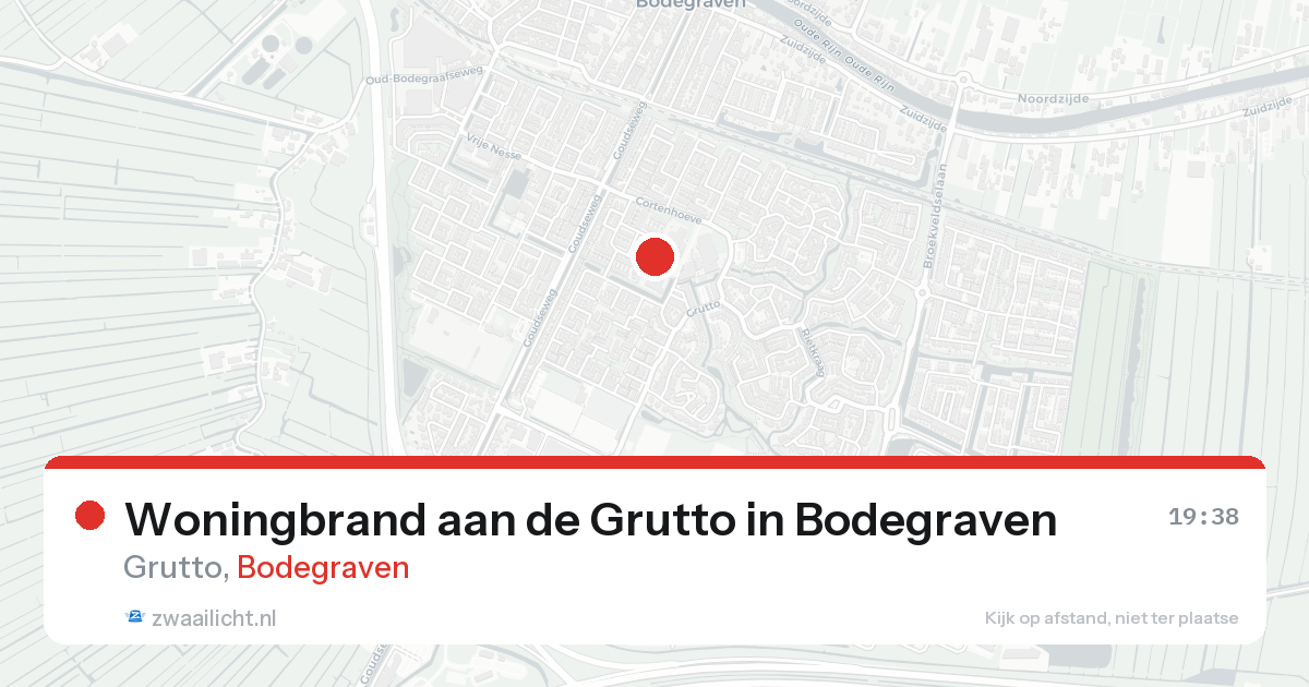 Woningbrand aan de Grutto in Bodegraven — 19 mei 2026