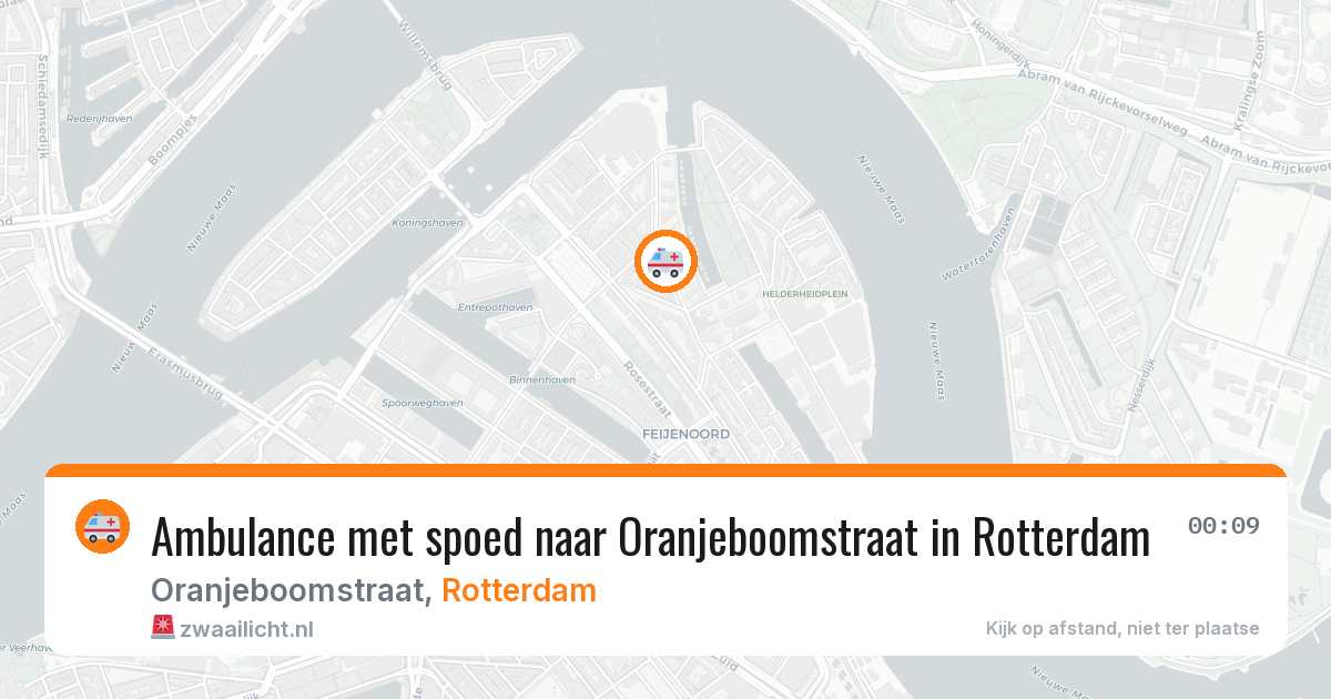 Ambulance met spoed naar Oranjeboomstraat in Rotterdam — 10 aug 2026