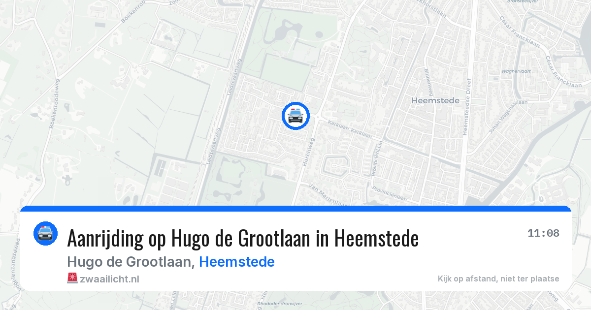Aanrijding op Hugo de Grootlaan in Heemstede — 6 mei 2026