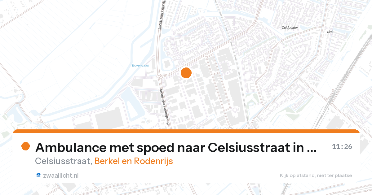 Ambulance met spoed naar Celsiusstraat in Berkel en Rodenrijs — 28 aug 2026