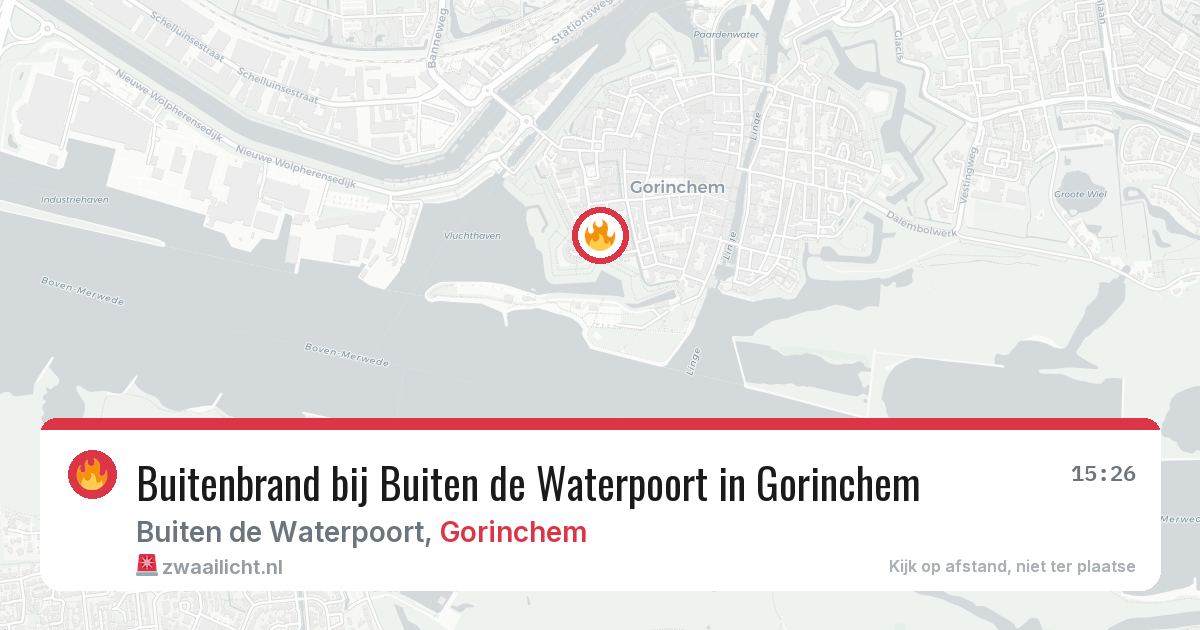 Buitenbrand bij Buiten de Waterpoort in Gorinchem — 11 aug 2026