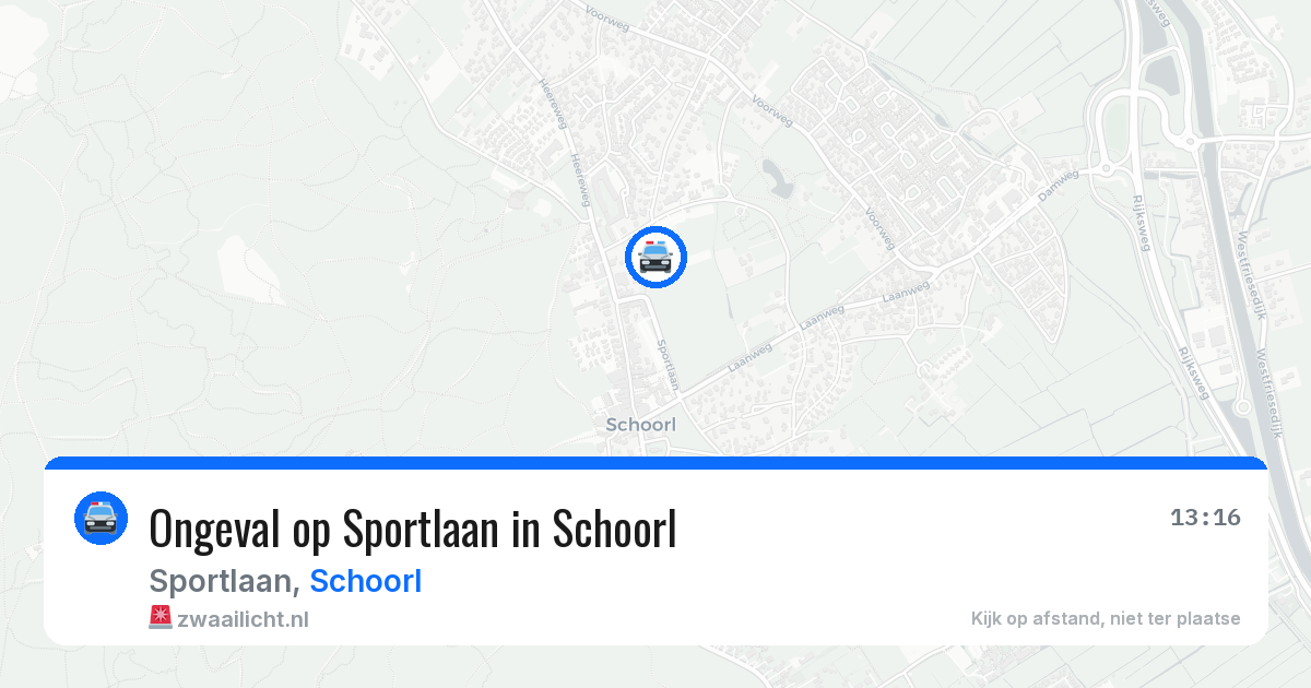 Ongeval op Sportlaan in Schoorl — 13 aug 2026
