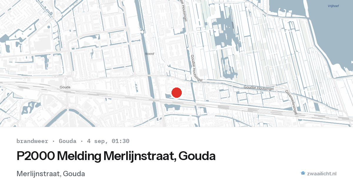 P2000 Melding Merlijnstraat, Gouda — 3 sep 2026