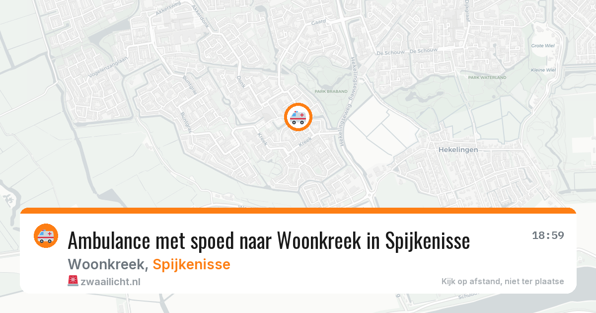 Ambulance met spoed naar Woonkreek in Spijkenisse — 14 apr 2026